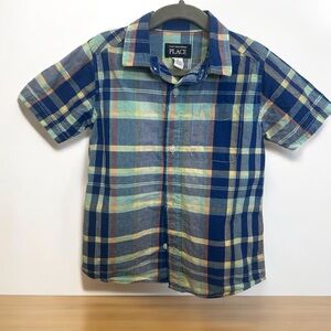 The Children’s Place Boys Plaid Short Sleeve Button-Down Shirt - Size 5T
